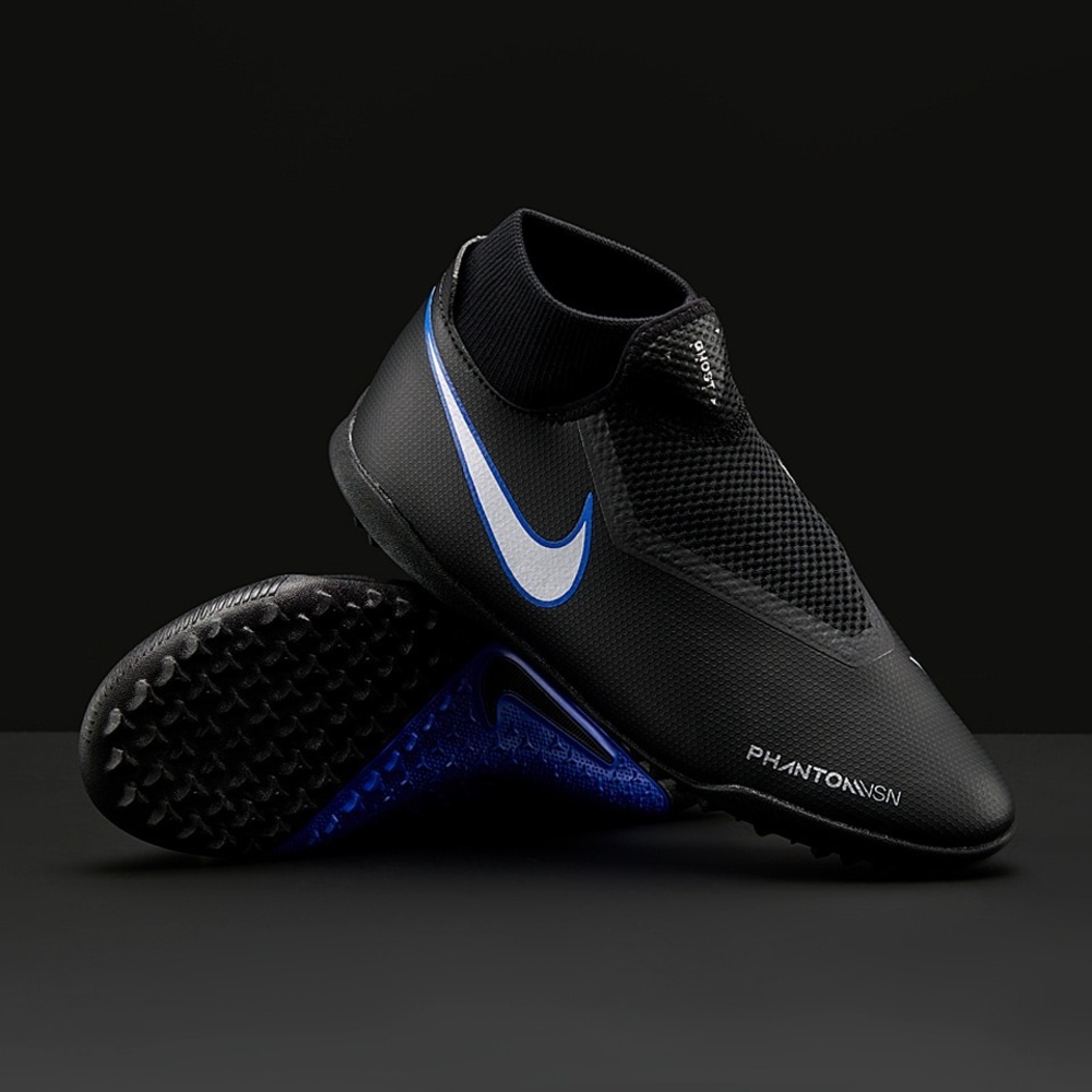 Nike Phantom Black and Blue Cleats